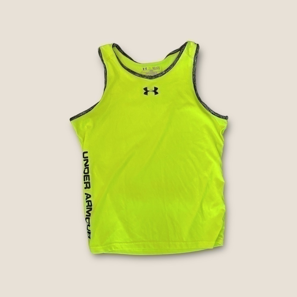 Under Armour Heatgear Loose Fit Tank Highlighter Yellow/Green Youth Large
